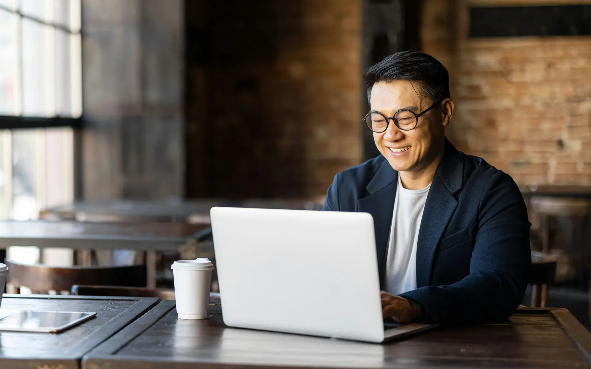 Business man using laptop