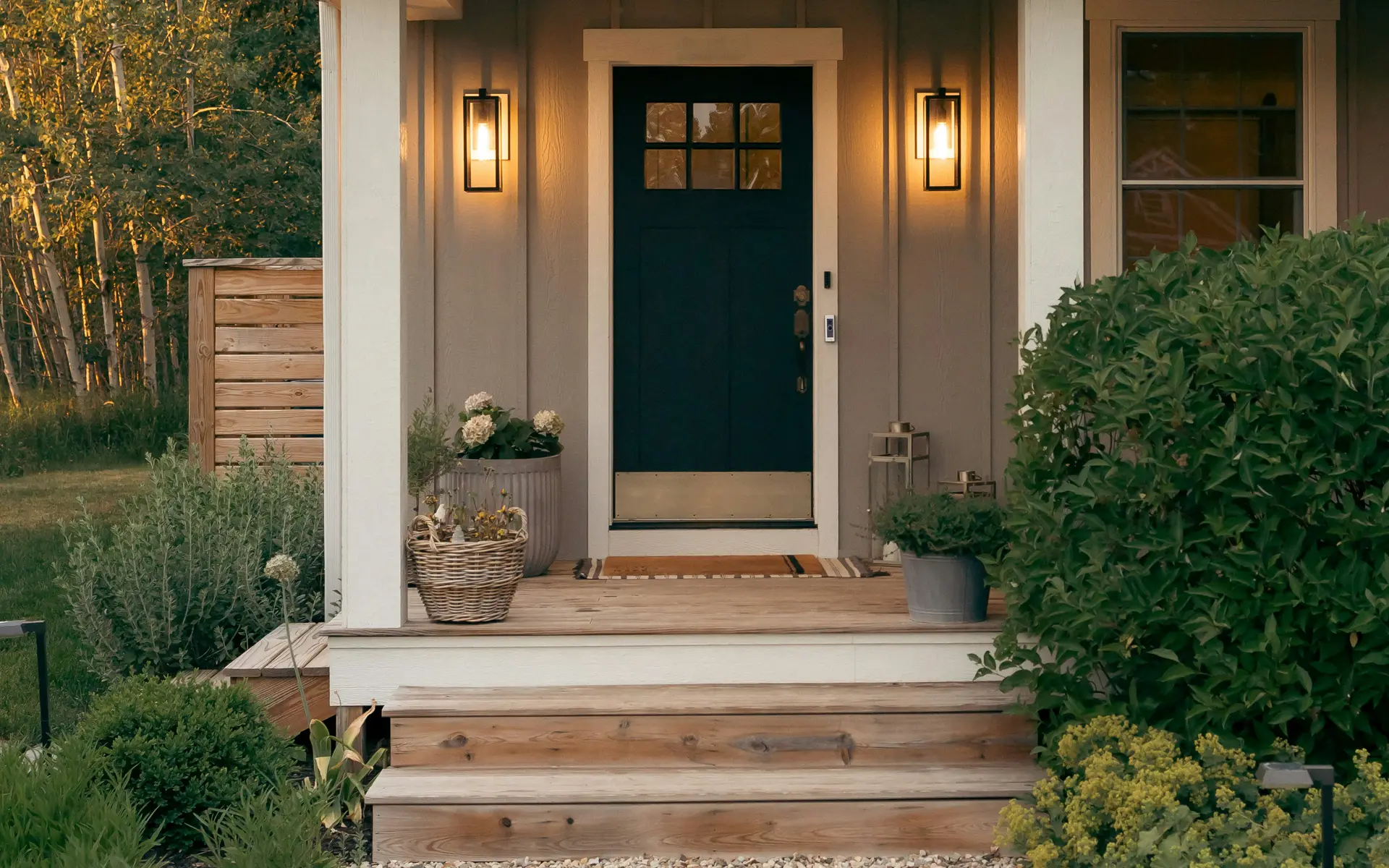 Close up view of home front door